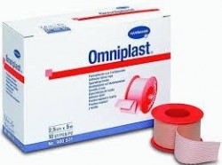 Пластырь фиксирующий, Omniplast (Омнипласт) р. 5смх5м №1 арт. 900442 из текстильной ткани телесный картонная упаковка без еврохолдера